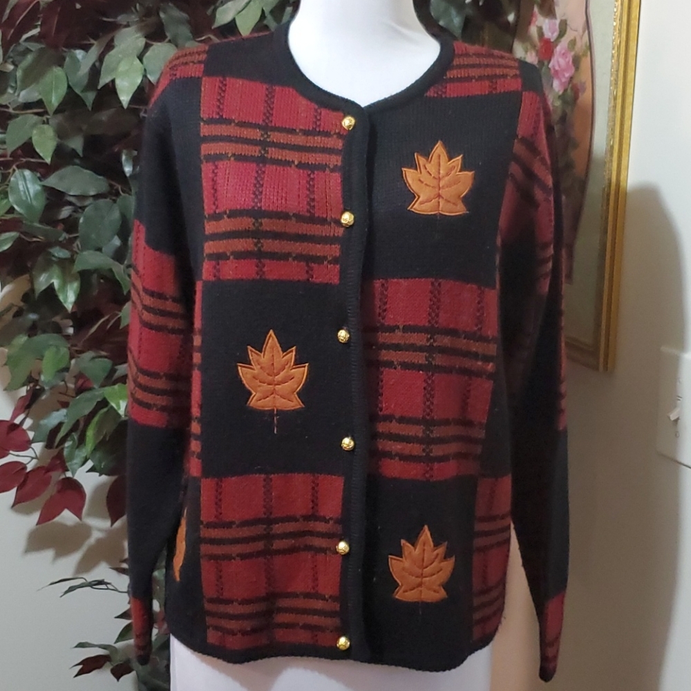 Vintage Crystal-Kobe Fall Cardigan - Size Small